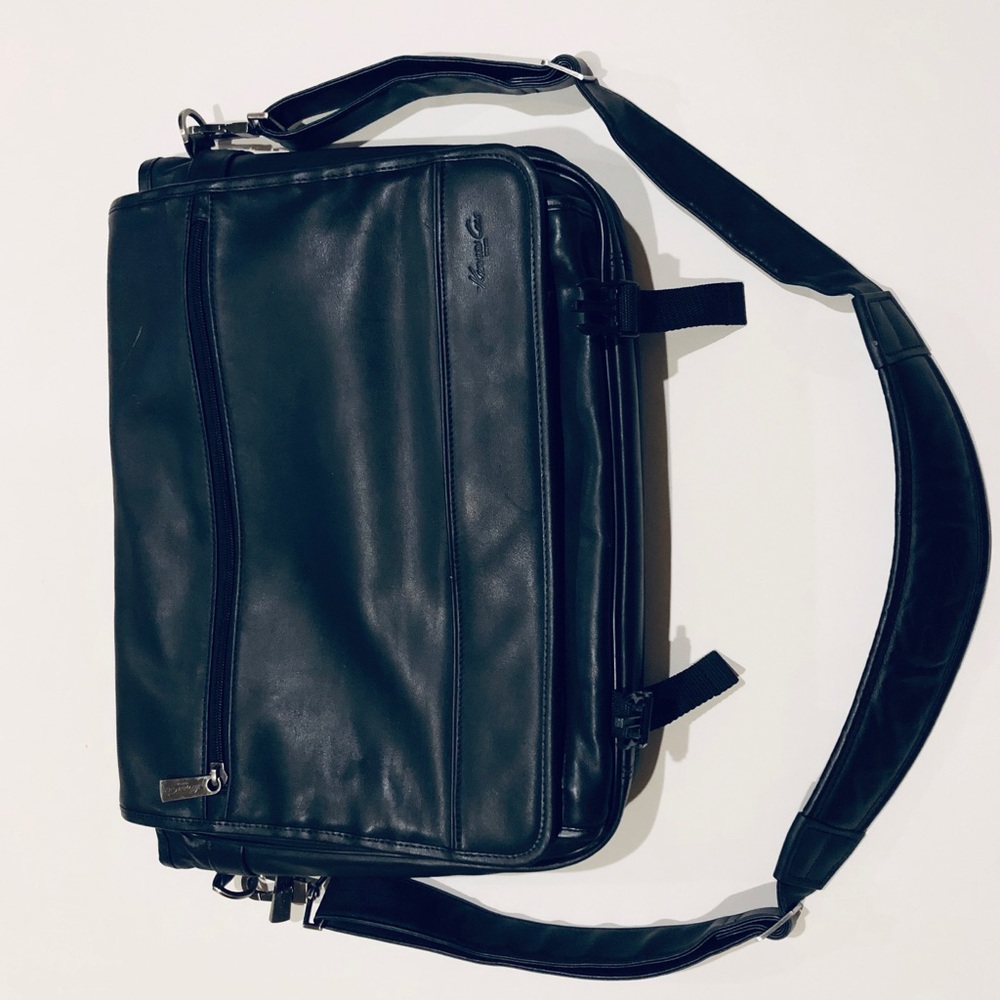 Kenneth Cole Black Leather Messenger Bag